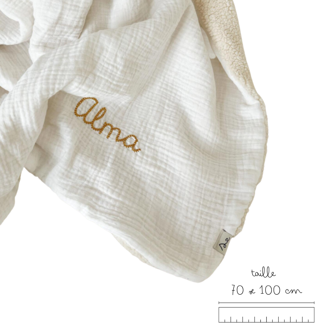 couverture personnalisée fourrure bébé naissance cadeau