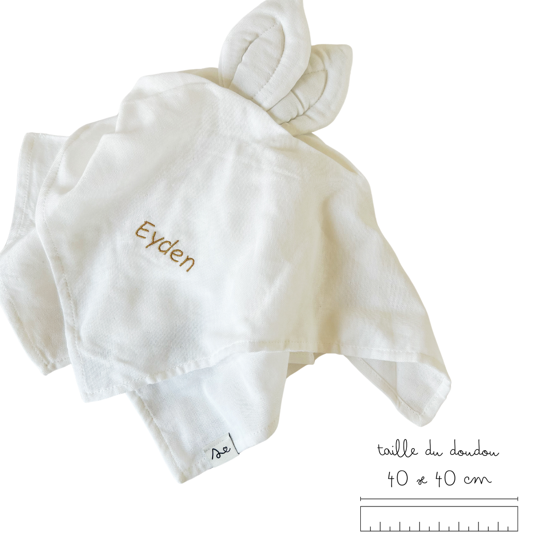 Doudou lapin plat - Coton Bio