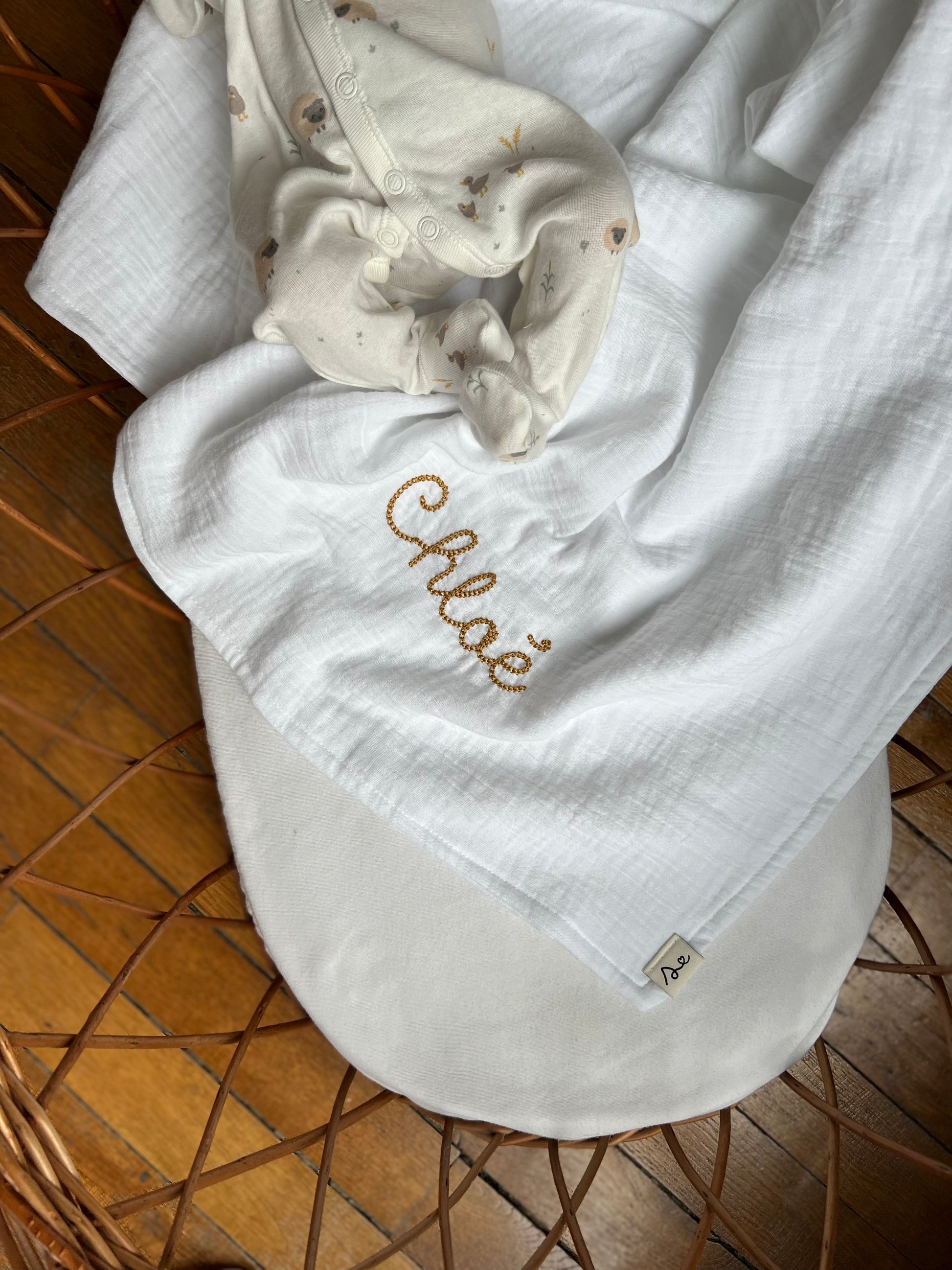 couverture legere gaze de coton bébé personnalisée